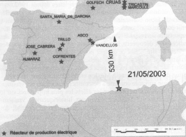 centrales nucléaires les plus proches d'Alger