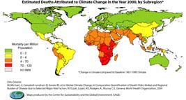 Carte des changements de climat